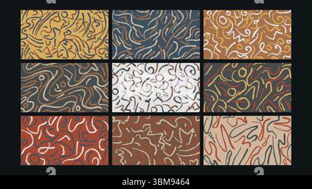 Outer space robot background Set Stock Vector
