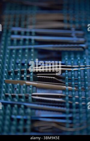 Sterile Surgical Instruments Arranged on Tray in Modern Operating Room ...