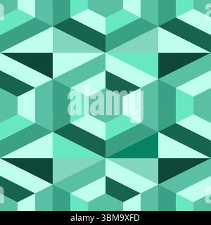 Green diamonds seamless geometric pattern vector illustration Stock Vector