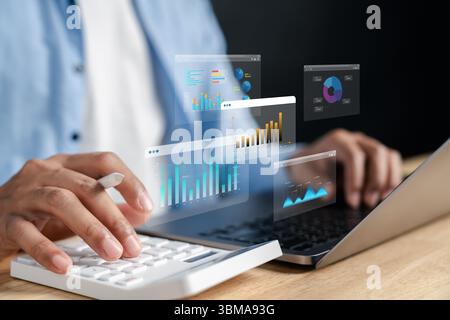 Financial data analytics and accounting management system Stock Photo
