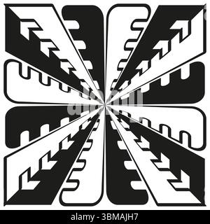 Star burst icon. Radial pattern design. Explosive ray symbol. Vector dynamic element. Stock Vector