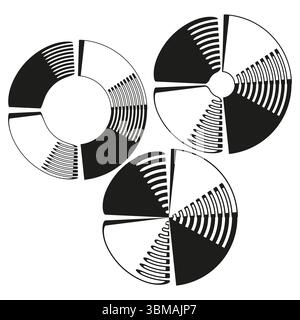 Decorative circle elements. Abstract geometric pattern. Fan like Vector. Radial graphic illustration. Stock Vector