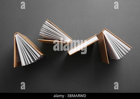 Composition with books on black background Stock Photo