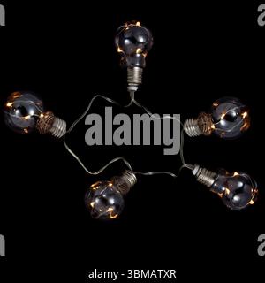 bunch of round light bulbs isolated nature background with clipping path Stock Photo