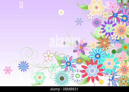 Digitally generated girly floral design Stock Photo