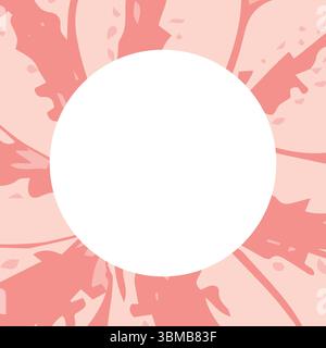 Square image of pink patterned border around circular white copy space Stock Photo