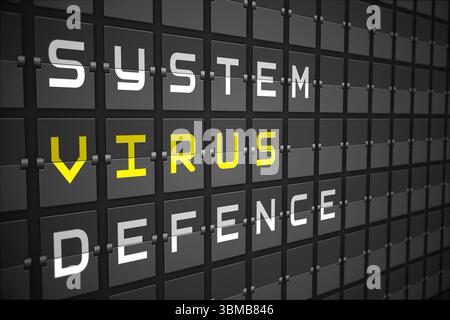 Virus buzzwords on black mechanical board Stock Photo