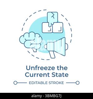Unfreeze current state soft blue concept icon Stock Vector