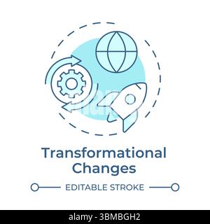 Transformational changes soft blue concept icon Stock Vector