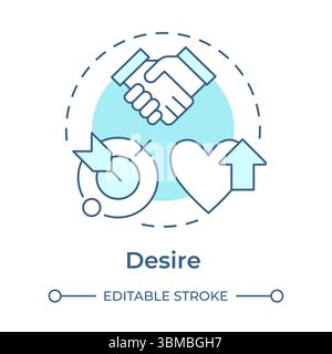 Desire soft blue concept icon Stock Vector