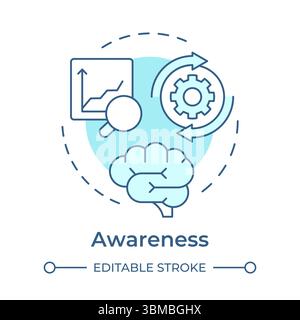 Awareness soft blue concept icon Stock Vector
