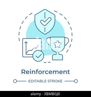 Reinforcement soft blue concept icon Stock Vector