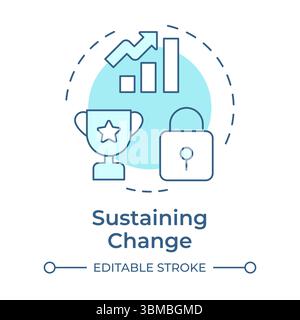 Sustaining change soft blue concept icon Stock Vector