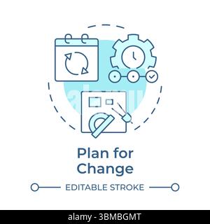 Plan for change soft blue concept icon Stock Vector