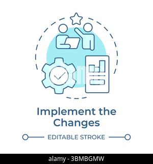 Implement changes soft blue concept icon Stock Vector