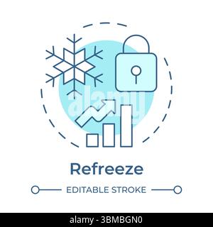 Refreeze soft blue concept icon Stock Vector