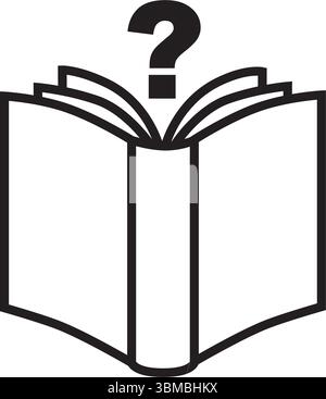Book with question mark sign icon, vector illustration. Flat design style Stock Vector