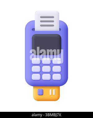 3D Payment Terminal with Card and Receipt Stock Vector Image & Art - Alamy