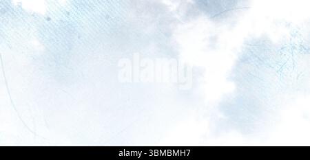 Soft white clouds drifting across textured pale blue sky background in flat design style Stock Photo