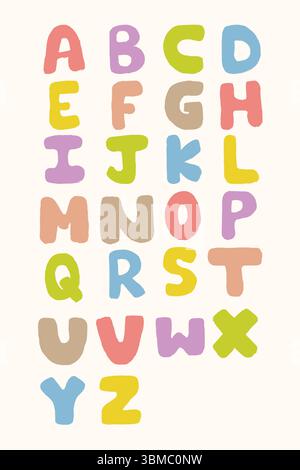 Alphabet letter Hand Drawn watercolor illustration for education element Stock Vector