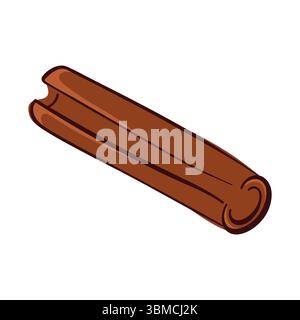 Cinnamon stick roll logo in flat style isolated on a white background. Stock Vector