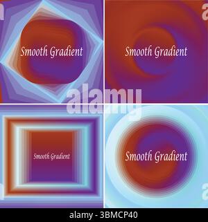 Collection Of Trendy Abstract Smooth Gradient Background – Colorful Modern Flowing Design. Stock Vector