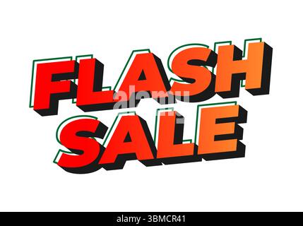 Bold, colorful text displaying FLASH SALE with a 3D effect, suitable for promotional materials Stock Vector