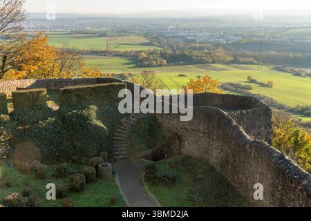 Krofdorf-Gleiberg bei Gießen, Burg Gleiberg, Ruine des Zwingers Stock Photo