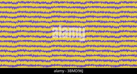 Zigzag pattern seamless background in yellow and purple. Hand drawn brush lines form playful zigzag texture, ideal for fabric, packaging, wallpaper Stock Vector