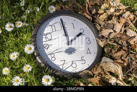 Time change from summer time to winter time: On 30 October 2022, the clocks will be set back from 03:00 to 02:00 on Saturday night Stock Photo