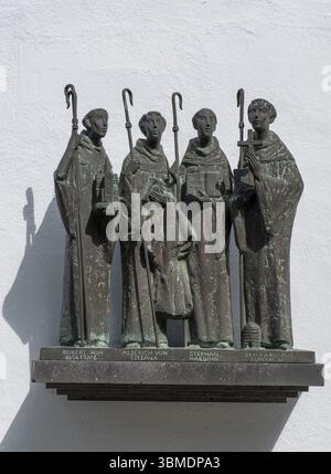 Wall sculpture of the monks Robert of Molesme, Alberich of Citeaux ...