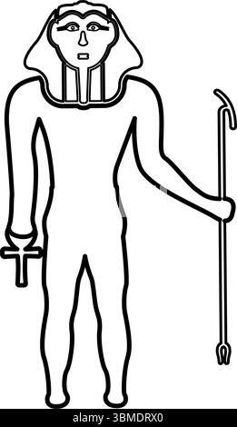 pharaoh egypt king line icon vector. pharaoh egypt king sign. isolated ...