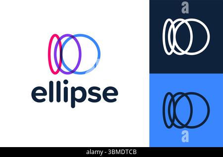 abstract ellipse logotype. Letter O Creative waves curving rings circles logo design template. Universal colorful lines creative vector icon sign logo Stock Vector