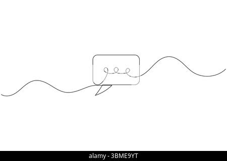 Simple speech bubble continuous one line drawing style for communication and messaging concept Stock Vector