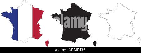 vector maps of France isolated on a white background Stock Vector
