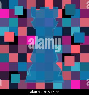 Colorful chess board. Chess board background. Chess board illustration. Chess figure illustration Stock Vector