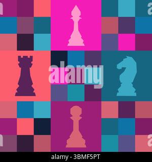Colorful chess board. Chess board background. Chess board illustration. Chessboard pattern. Stock Vector