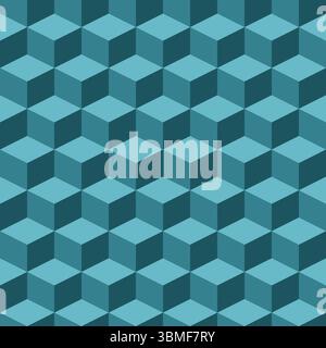 Blue tiles seamless geometric pattern with, vector illustration for design Stock Vector