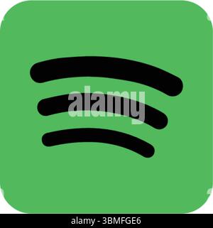 Spotify Green Logo Icon - Music Streaming Brand Symbol Stock Vector