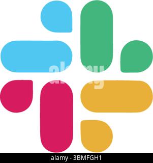 Vector Slack icon isolated on a white background, Slack logo Stock Vector