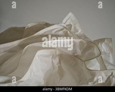 Minimalist design of abstract, white paper layers, formed into a creative structure. Stock Photo