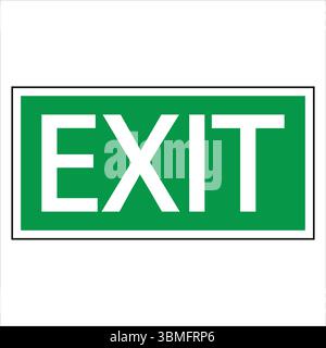 Green exit sign provides clear guidance for safe and efficient evacuation in emergencies. Stock Vector