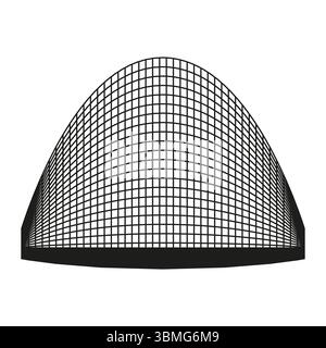Dome grid structure. Geometric mesh pattern. Futuristic building Vector. Abstract wireframe shape. Stock Vector