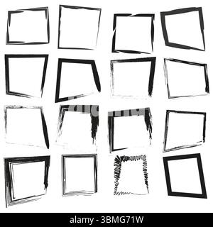 Frame icon collection. Border design set. Rectangle outline symbols. Vector boundary elements. Stock Vector