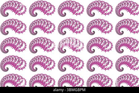 Green ethnic paisley curl vector pattern for textile and fabric design Stock Vector