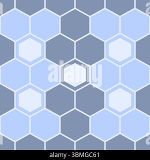 Grey and blue tiles seamless geometric pattern vector illustration Stock Vector