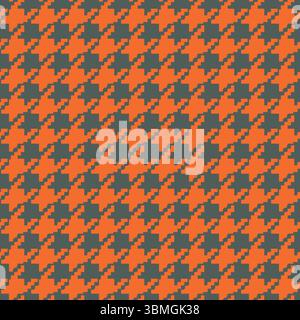 Geometric houndstooth red seamless pattern with pied-de-poule ornament. Monochrome graphic design. Modern minimalist stylish squared background Stock Vector