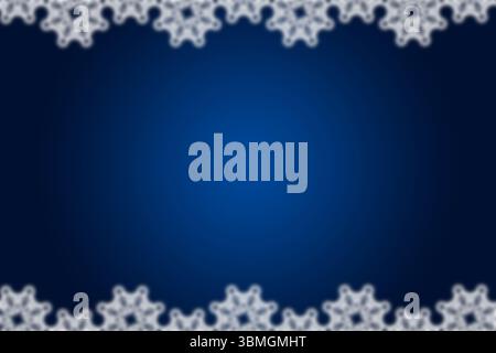 White snowflake border is being shown on deep blue radial gradient winter flat design Stock Photo