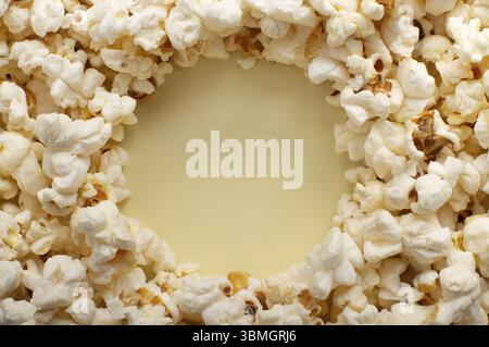 Fresh butterfly popcorn frame background with copy-space Stock Photo