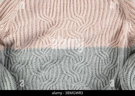 Textured sweater with empty space for text. the view from the top. flat lay Stock Photo